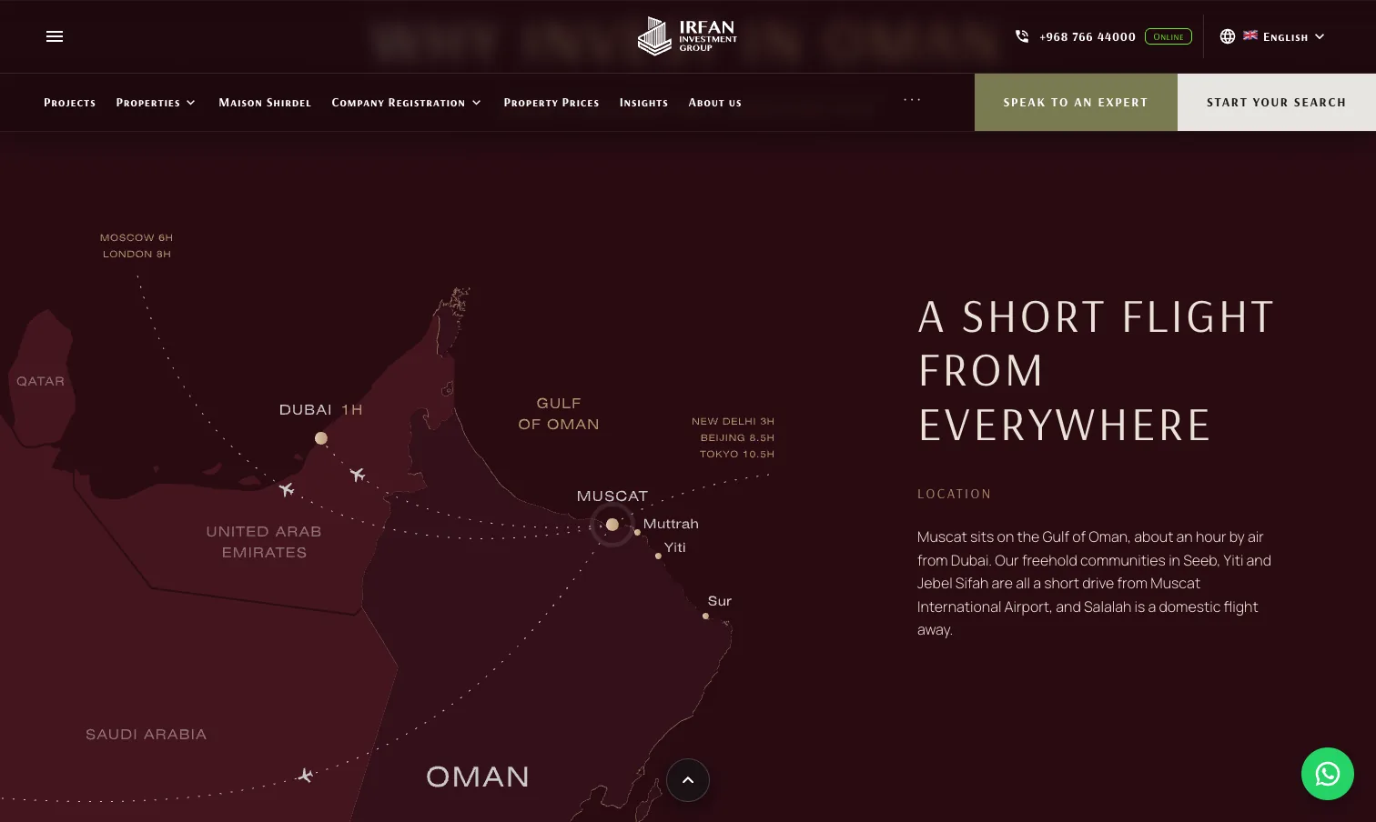 Flight routes drawn around Muscat